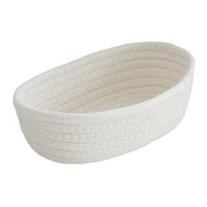 Best Cotton Rope Woven Cotton Storage <b>Basket</b> Oval Shape Baby Diaper <b>Basket</b> Organizer Cotton Rope <b>Basket</b> - Product Image 1