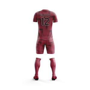 Entraînement sportif pour hommes, vêtements de football à sublimation personnalisée, uniforme de football noir, jaune et rouge - Product Image 4