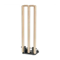 Postes de críquet de madera de fresno multicolor, diseñados a medida, con logotipo y pegatinas, de alta calidad y tamaño personalizable.