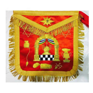 Conjunto de Regalía de la Gran Logia Masónica, Conjunto de Mandil y Collar de Rango Alto, Mandil y Collar de Piel de Cordero con Bordado a Mano Masónico - Product Image 3