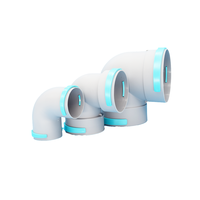 Raccord coudé à 90 degrés en PEHD De75 pour conduit de ventilation d'air frais, idéal pour l'installation de systèmes de ventilation domestique