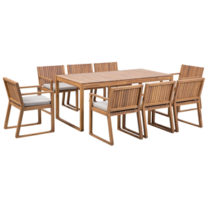 ชุดโต๊ะรับประทานอาหารกลางแจ้ง Bianca Long Garden 8 ที่นั่ง ทำจากโครงไม้สักแท้คุณภาพสูง พร้อมเบาะกันน้ำสำหรับใช้งานกลางแจ้ง - Product Image 1