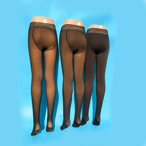Dropshipping medias de mujer cálido invierno elástico negro medias delgadas moda Casual más terciopelo marrón grueso Leggings pantimedias - Product Image 3