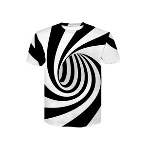 T-shirts pour hommes imprimés sur mesure, impression 3D par transfert thermique, tissu tricoté polyester/coton, manches courtes, options personnalisables - Product Image 2