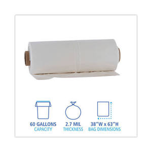Rollos de Bolsas Industriales Transparentes para Contenedores de 60 Galones y 2.7 Milésimas de Pulgada de Espesor, 38 Pulgadas de Ancho X 63 Pulgadas Cubo de Plástico Cuadrado 50/Caja para Uso con Aceite - Product Image 4