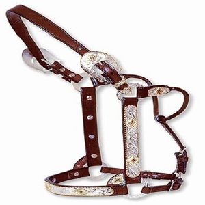 Licou en cuir de cheval DD cuir spectacle licou raccords en argent de haute qualité utilisés modèles assortis toutes tailles - Product Image 4