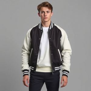 Veste en cuir à manches en laine de style nouveau : Varsity vintage, Letterman, Patchs de logo personnalisés, matelassage épais et chaud, vente en gros - Product Image 1