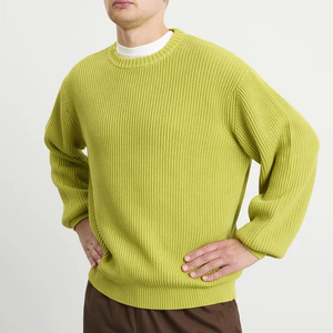 เสื้อสเวตเตอร์ถักไหมพรมแขนยาวผู้ชาย แบรนด์ Ako แบบสั่งทำพิเศษ (CustomOEM & ODM) ผ้าฝ้าย 100% ลายบล็อกสี ทอแบบแจ็คการ์ด แฟชั่นทันสมัย - Product Image 4