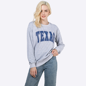 Sweat-shirt en molleton à col montant décontracté pour femme, personnalisé, avec impression de lettres, couleurs et logos personnalisés, vente en gros - Product Image 4