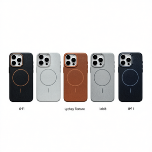 เคสโทรศัพท์มือถือ IP11 น้ำหนักเบา ผลิตจากหนังเทียมแม่เหล็ก ลายลิ้นจี่ ทนทาน สีพื้น - Product Image 1