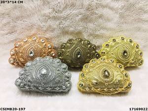 Pochettes en métal faites à la main pour dames styliste Pochettes de soirée élégantes faites à la main pour mariage Pochettes en métal faites à la main pour femmes - Product Image 2