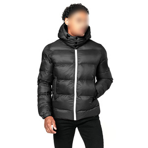 Wholesale Custom Printed Hooded Puffer <b>Jacket</b> for Men with Customized Logo <b>Waterproof</b> Vintage Winter Design and Pockets - Product Image 1