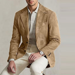 2026 Woolen Suede Leather Men's Lightweight Eco-Friendly Breathable 50% Coat Customizable Options for Travel Casual Wear Comfort - Product Image 2
