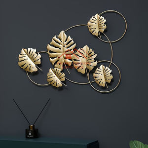 2025 meilleure vente design accrocheur doré fini métal Art mural pour la maison hôtel bureau décoration murale utilisation - Product Image 1