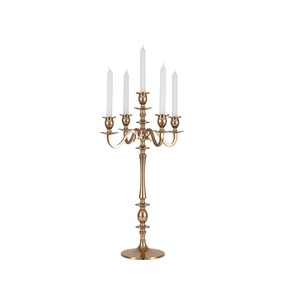 Pièce maîtresse de table de mariage indienne faite à la main Candélabre le moins cher Bougeoir fini noir Bougie Menorah disponible - Product Image 5