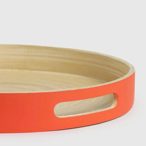 Bandeja Redonda de Bambú Hilado de Colores, Juego de Aperitivos Hecho a Mano para Hotel, Restaurante, Buffet y Comedor en Casa - Product Image 5