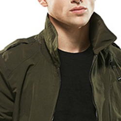Veste coupe-vent à col montant personnalisée de haute qualité pour hommes toile légère compressible pour l'hiver - Product Image 4