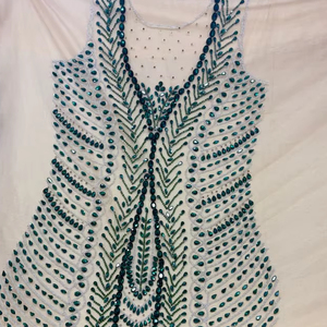 Panneau de corsage en cristal brodé à la main de luxe pour robe de soirée et robes de haute couture - Product Image 1