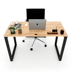 SFRT001-Minimalist Style <b>Simple</b> Wooden Rubberwood <b>Desk</b> with Iron Frame Rectangular Shape Single-Use Office Furniture - Product Image 4