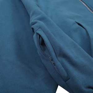 Sweat à capuche zippé avec poche latérale cachée OEM Sweat à capuche zippé en éponge française 100% coton double couche sweat à capuche vierge et uni personnalisé - Product Image 5