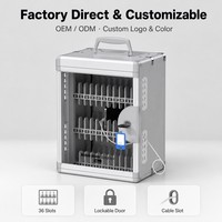 Armoire de rangement pour téléphones portables Glosen R8036 à 36 emplacements, en acier, verrouillable, avec porte transparente, pour école, salle de classe, bibliothèque