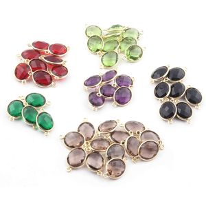 Belle Améthyste 5mm Cut Gemstone 925 Sterling Silver Double Bail Bezel Connector Rhodium & Gold Plated Trendy Summer Jewelry Maker - Product Image 2