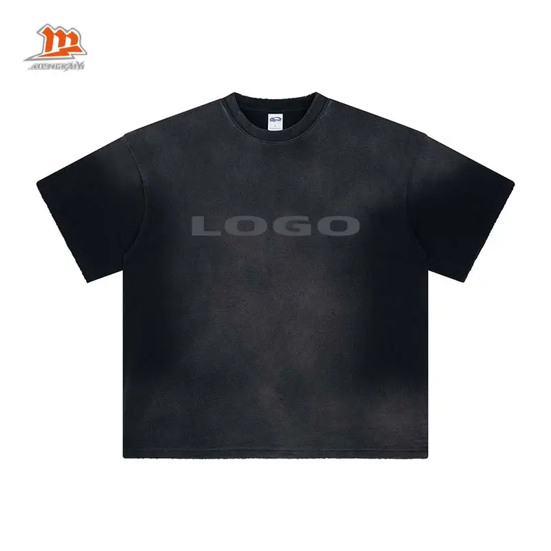 Wholesale Custom Vintage Acid Wash Oversized Blank Garments T-Shirt for Streetwear Heavyweight Cotton tshirt with Stone Washed