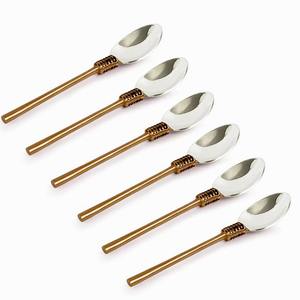 Amazing Royal Gold Spoon <b>Fork</b> <b>Knife</b> Set with Unique Handmade Handle Design Luxury Modern Cutlery Set - Product Image 2