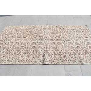 4.3x8 ft Rug, Vintage Turkish Rug, <b>Red</b> <b>Wool</b> Rug - Product Image 3