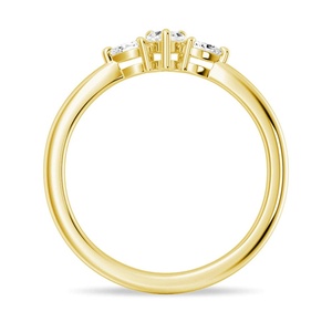 Bague en or 9 carats avec trois pierres en moissanite taille cœur et taille poire - Product Image 4