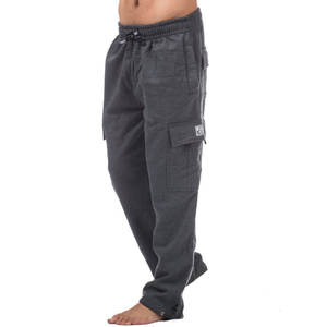 Pantalon cargo sportif pour homme sur mesure, taille haute, fermeture à cordon, anti-froissement, polaire pour l'hiver, fitness, service OEM foncé - Product Image 3