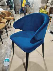 Luxe doux velours salle à manger chaise longue pour bureau à domicile hôtel Restaurant mariage Banquet dîner réunion fête célébration métal - Product Image 3