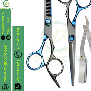 Kit de ciseaux de coupe de cheveux de barbier professionnel Ciseaux de coupe et d'amincissement en acier inoxydable avec poignée confortable - Product Image 2