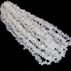 Perles de pierres précieuses en forme de larme à facettes en pierre de lune blanche naturelle 7x5mm perles en vrac pour la fabrication de bijoux au prix de gros - Product Image 1