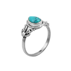New Fashion Stylish 925 Sterling Silver Ring All US Size Turquoise Rings Gemstone Jewelry For Women And Men Wholesale Supplier