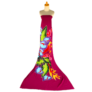 Sarong de playa de una pieza de rayón 100%, selecciones de colores amplios con adornos florales pintados a mano, Pareo con patrón floral - Product Image 4