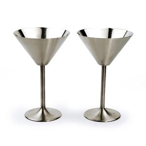 Best Quality Margarita Wine <b>Glass</b> Silver , 350ml | <b>Stainless</b> Steel Cocktail Wine <b>Glasses</b> set - Product Image 1