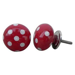 Wholesale Ceramic <b>Kitchen</b> Cabinet Hardware Red Modern Pulls Polka Dot Knobs Dresser Drawers 4.06 cm DCK-83 - Product Image 1
