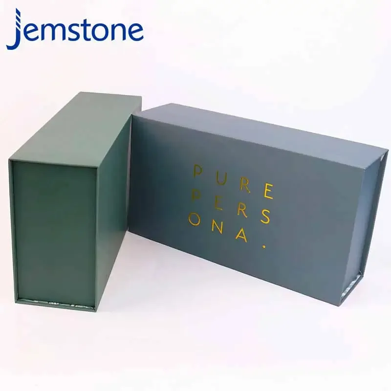 Toptan özel baskılı el yapımı lüks sert kağıt karton CMYK baskı boş altın damgalama manyetik çay hediye kutusu