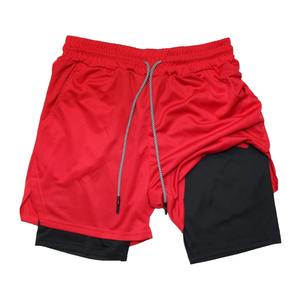 Shorts de sport double couche pour hommes, shorts de sport pour la salle de sport, entraînement, 2 en 1, séchage rapide, jogging - Product Image 1