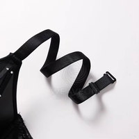 Sujetador de Encaje y Cuero Transpirable, Elegante y Sólido, con Tirantes Ajustables, Diseño Sexy, Sin Varillas, Soporte Personalizable, Copa 3/4 para Adultos