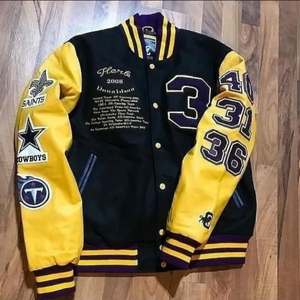 Veste universitaire en cuir et laine personnalisée pour homme manteau Letterman brodé avec patch délavé à l'acide vintage - Product Image 6