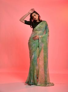Laatste Aankomst Stijlvolle Feestkleding Zware Chiffon Saree Met Volgorde Borduurwerk Beste Kwaliteit Laagste Prijs Leverancier Surat - Product Image 6