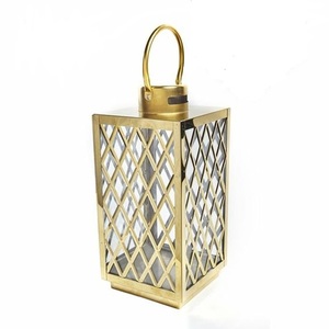 <b>Set</b> of 2 Antique Metal <b>Lantern</b> Home Indoor/Outdoor Camping Floor <b>Lantern</b> with Glass Christmas Home Decorative <b>Lantern</b> - Product Image 2