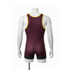 Combinaison de lutte en spandex/nylon de haute qualité, couleur unie, personnalisable avec logo, uniforme de sport - Product Image 6