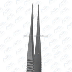 Pinzas de Presión Rectas con Delicadas Aserraduras, Puntas Serradas de 6 mm y Mango Serrado Plano de 102 mm, Instrumento de Acero Inoxidable - Product Image 4