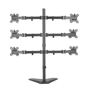 Soporte de escritorio para monitor con seis brazos para pantallas LED LCD con ajustes de altura de articulación y sistema de organización de cables - Product Image 1