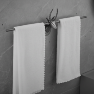 Porte-serviettes double mural en graphite de luxe, porte-serviettes à main moderne, accessoire de salle de bain - Product Image 6