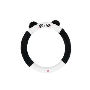 Cute Cartoon Panda Universal 38cm Furry Plush Car <span class=keywords><strong>Volante</strong></span> Cover para mujeres y niñas - Product Image 2