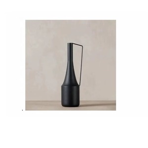 Jarrón de Metal negro moderno de alta calidad, jarrón de mesa decorativo, elegante Hogar, oficina, sala de estar, mesa, decoración Interior - Product Image 2